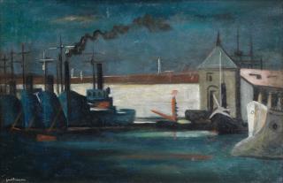 Leonid Berman - Port at night