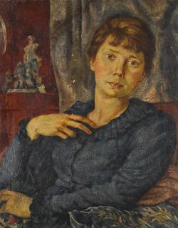 Leonid Evgenievich Feinberg - Portrait with Porcelain Figurine