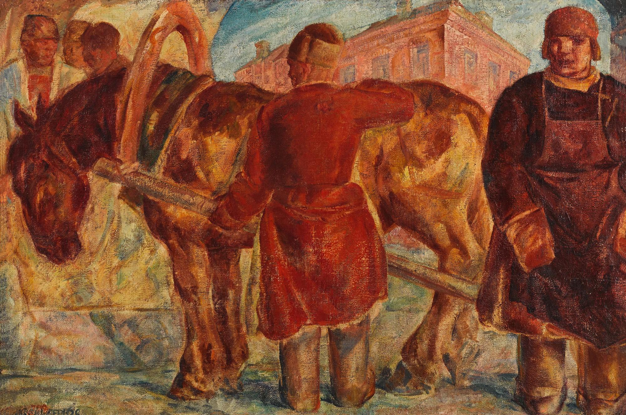 Leonid Evgenievich Feinberg - Tending to the Horse