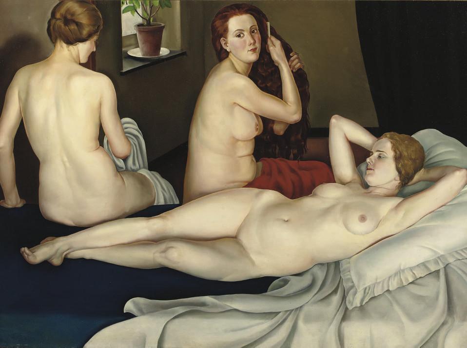 Léonid Frechkop - Three Nudes In An Interior