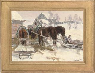 Leonid Ignatevich Vaishlya - A well earned feed; and Waiting to pray