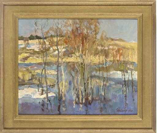Leonid Ignatevich Vaishlya - Reflections; and The snowy riverbank