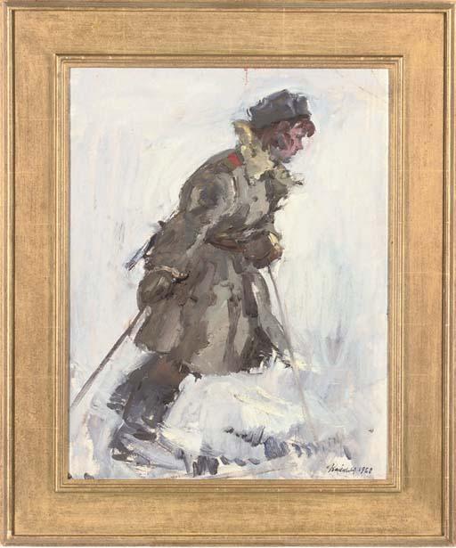 Leonid Ignatevich Vaishlya - Ski patrol; and Silver birch in the snow