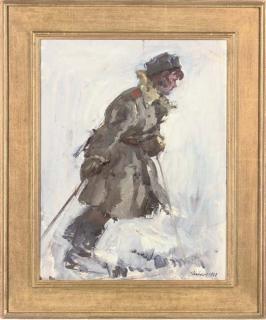 Leonid Ignatevich Vaishlya - Ski patrol; and Silver birch in the snow