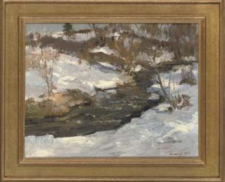 Leonid Ignatevich Vaishlya - The first snow; A wild stream; and Melting ice
