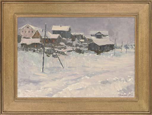 Leonid Ignatevich Vaishlya - The village at dusk; and Winter in Babino