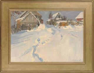 Leonid Ignatevich Vaishlya - Winter light in the village; The porch