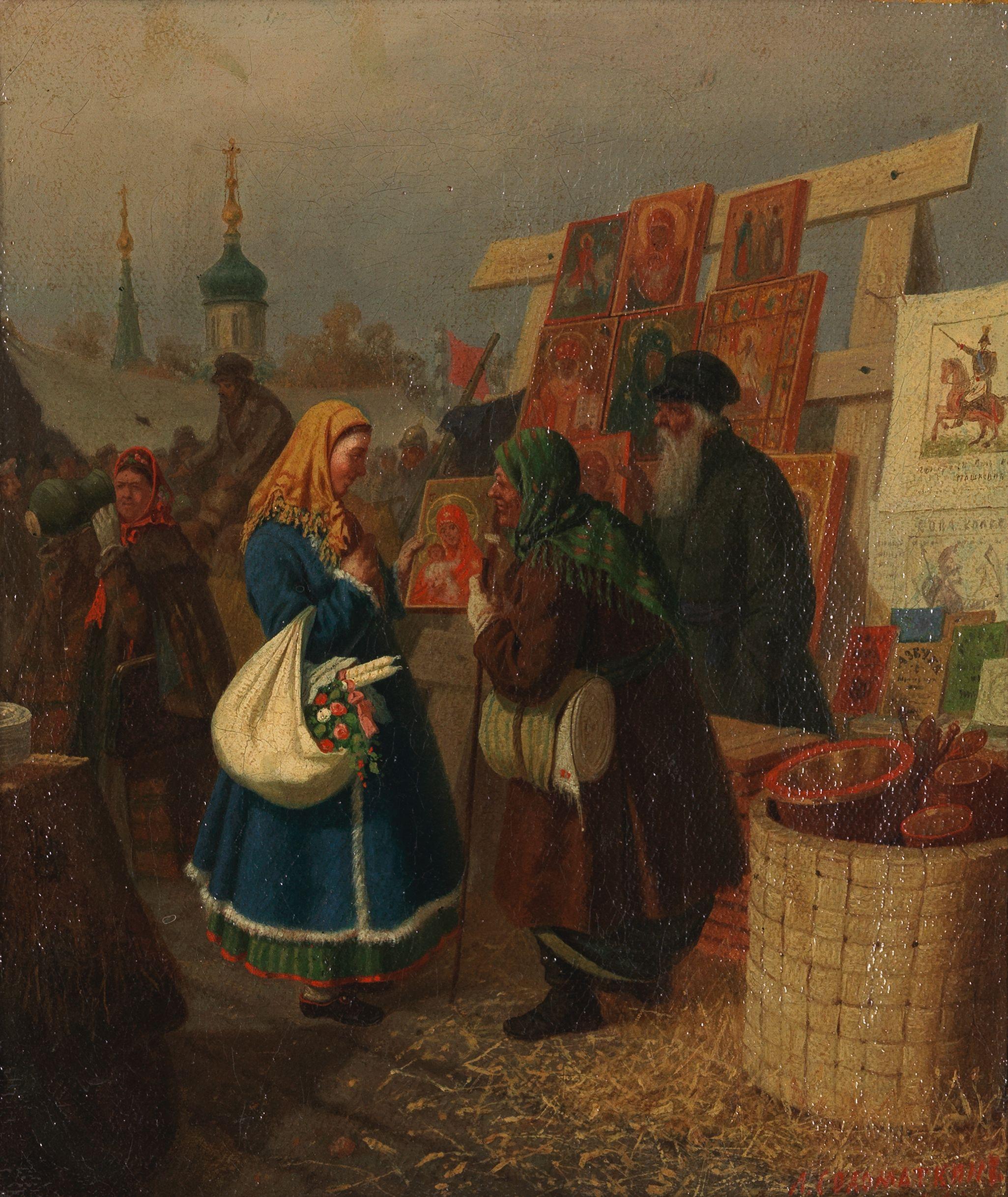Leonid Ivanovich Solomatkin - Market scene