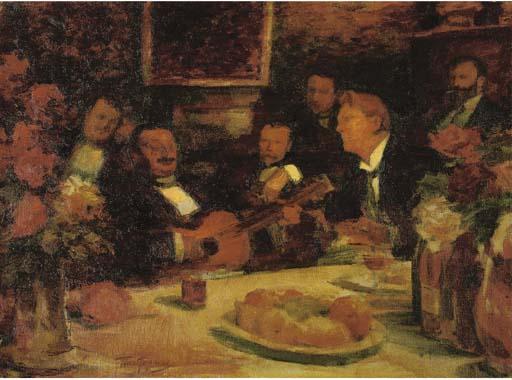Leonid Osipovich Pasternak - At K. A . Korovin\'S: \'Old-Time Songs\' (Chaliapin And The Artists)