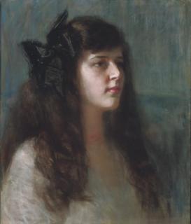 Leonid Osipovich Pasternak - Portrait of a girl with a black bow