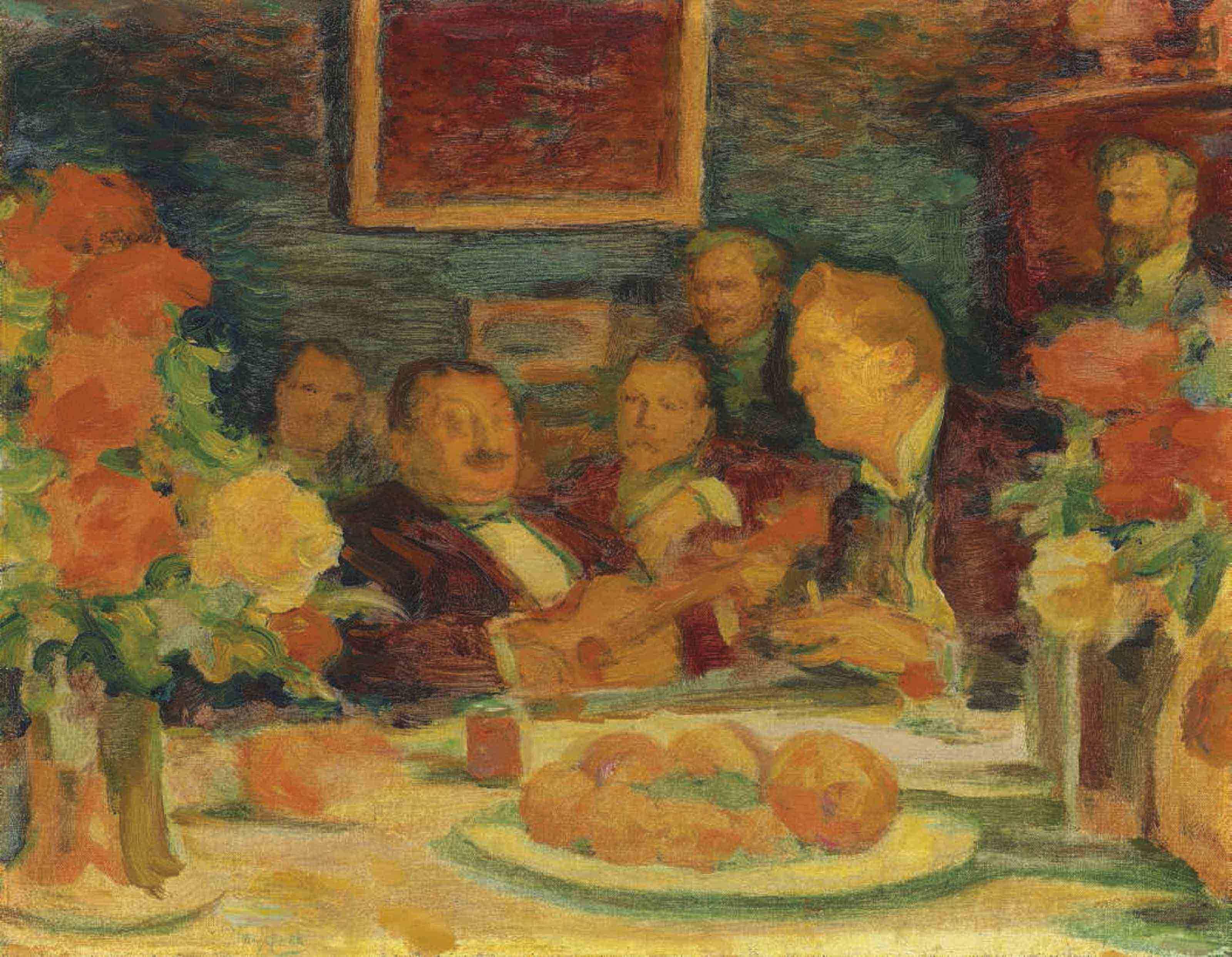 Leonid Pasternak - At K. A. Korovin\'s: \'old-time songs\' (Chaliapin and the artists)