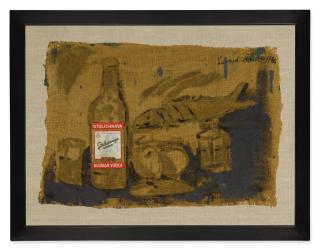 Leonid Sokov - Still Life With Vodka And Fish