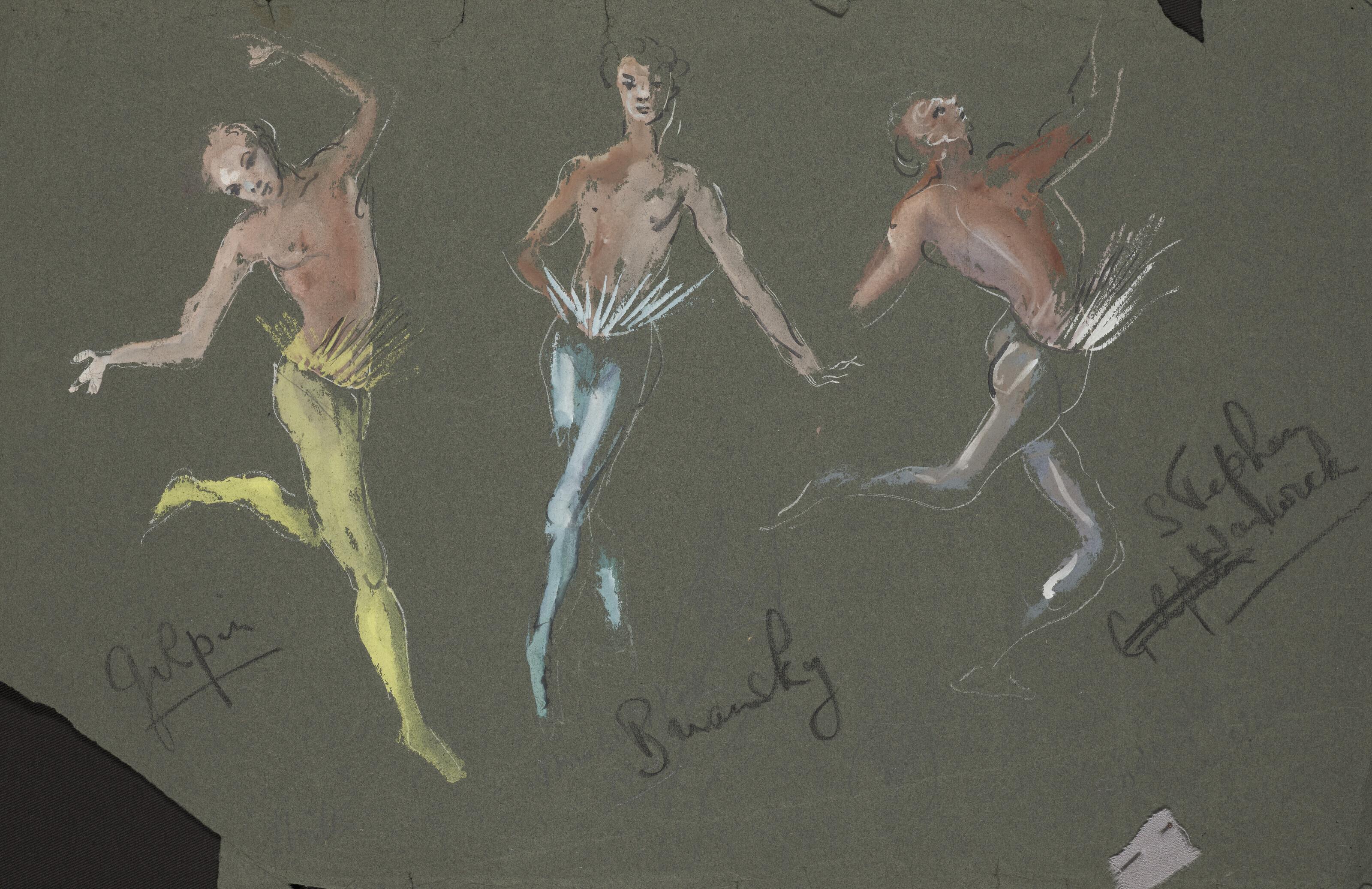 Léonor Fini - Maquette de costume pour \'\'Le Rêve de Léonor\'\'