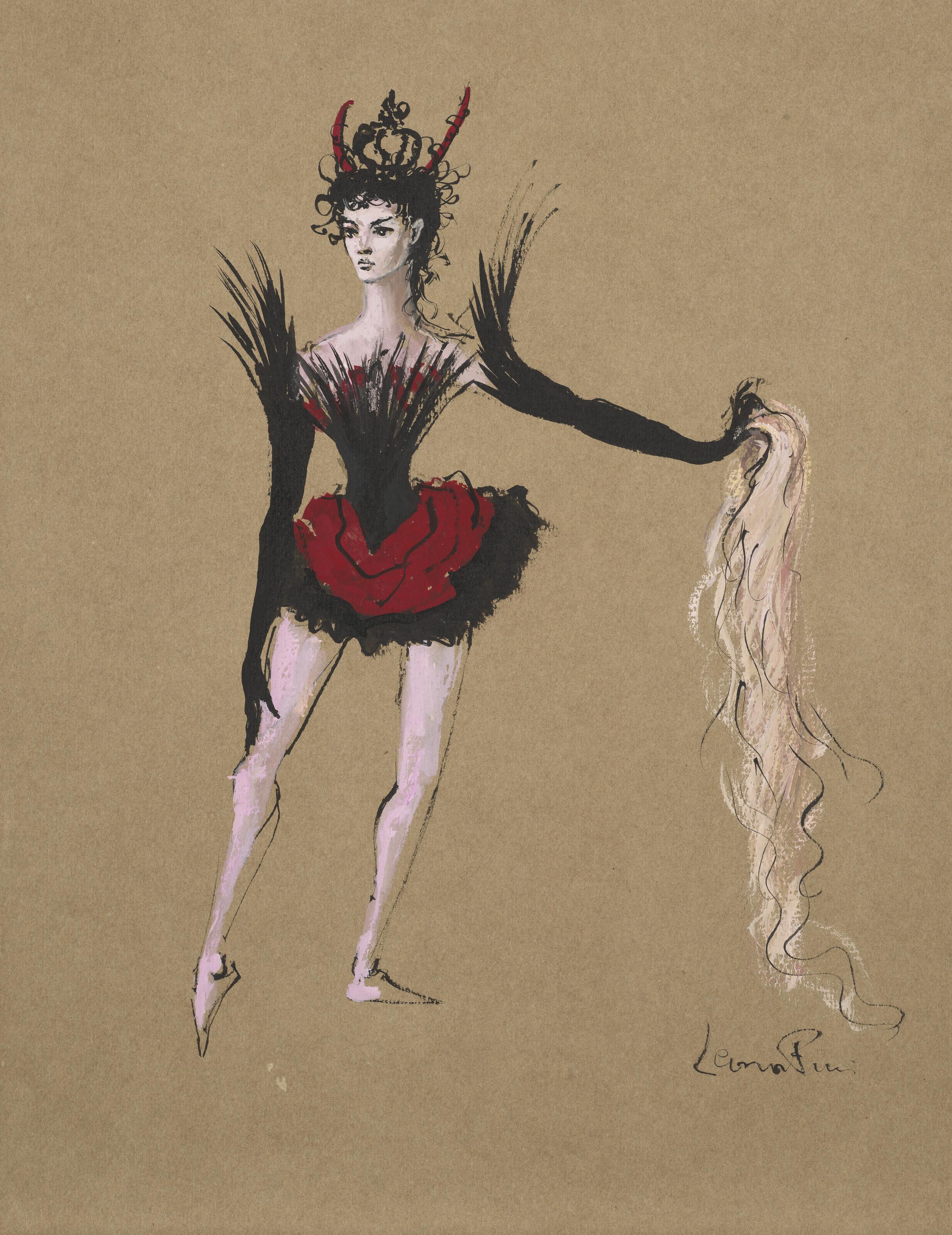 Léonor Fini - Maquette de costume pour \'\'Le Rêve de Léonor\'\'
