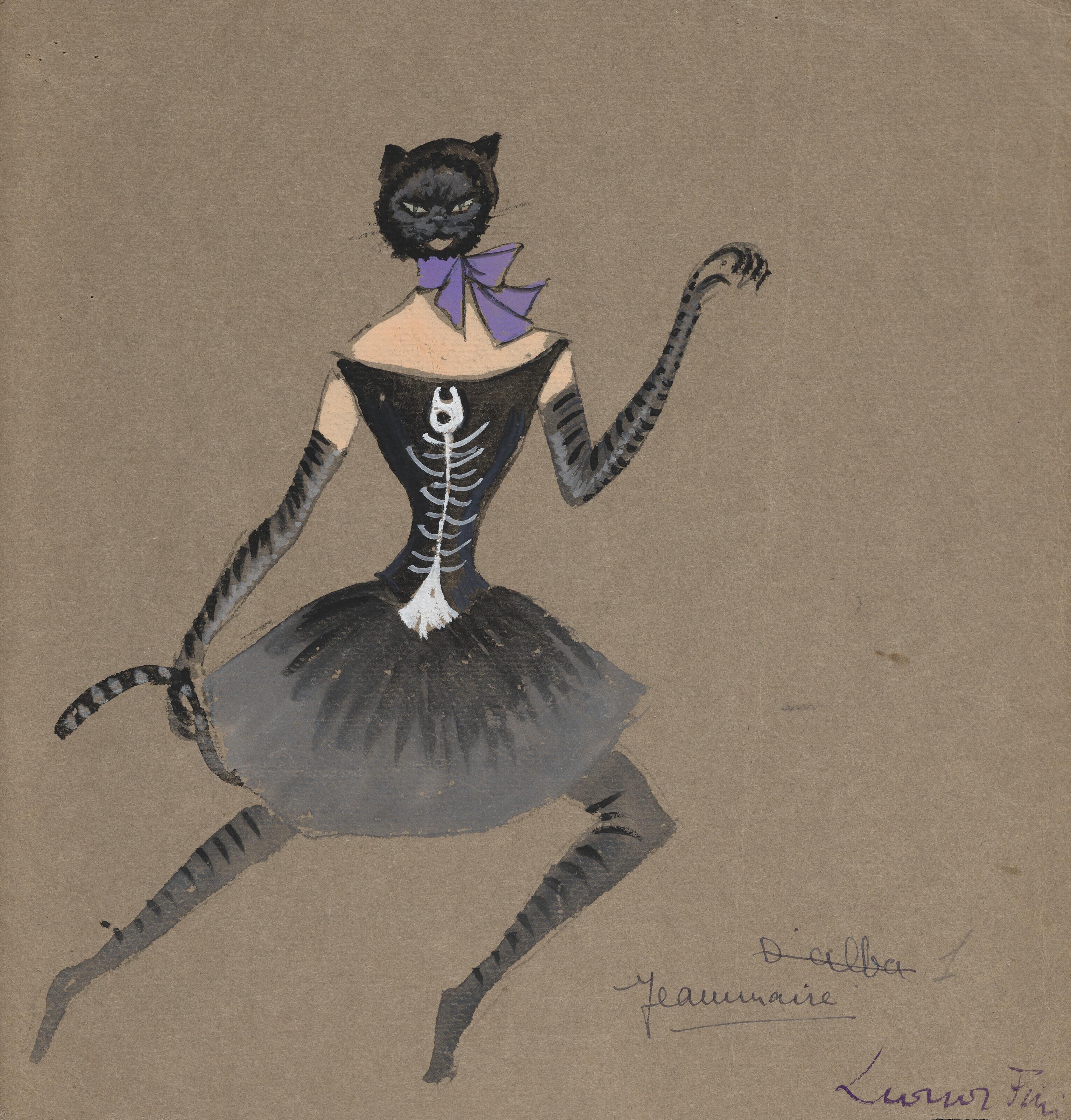 Léonor Fini - Maquette de costume pour \'\'Les Demoiselles de la Nuit\'\'