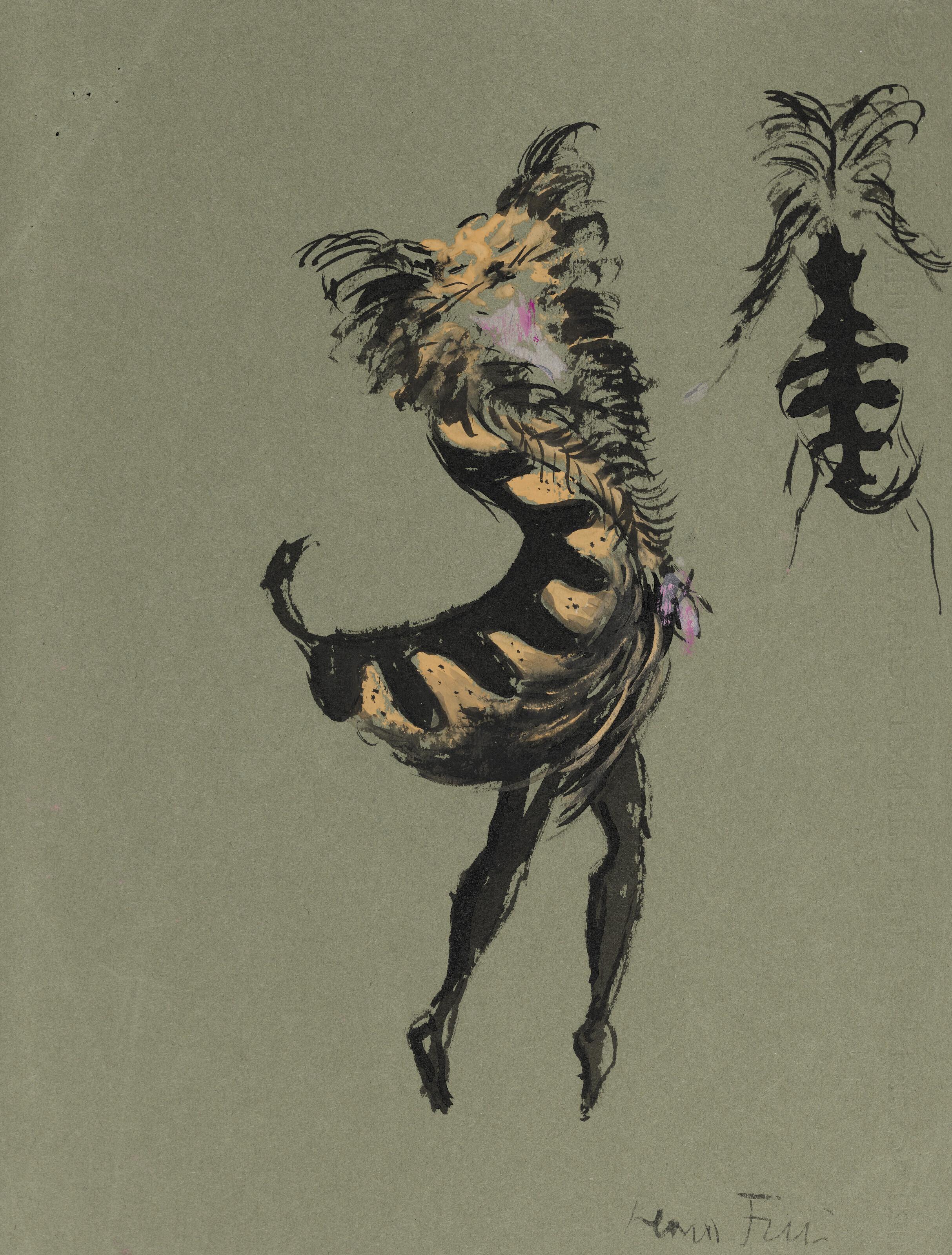 Léonor Fini - Maquette de costume pour \'\'Les Demoiselles de la Nuit\'\'