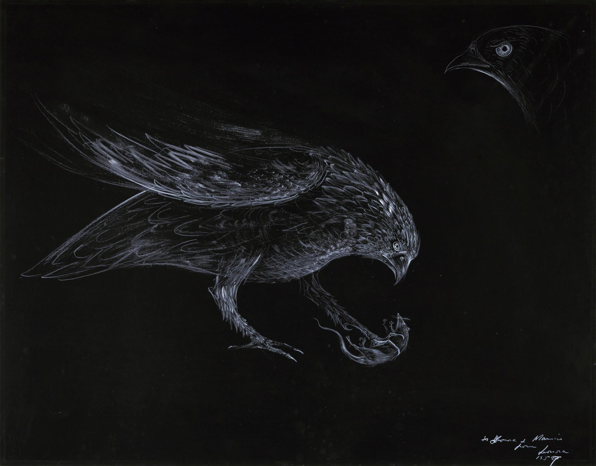 gouache on black paper by Leonora Carrington Art.Salon