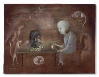 Leonora Carrington - Pensador (also titled Un petit déjeuner (Portrait of Inés Amor))