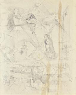 Leonora Carrington - Study for \'Took My Way Down, Like a Messenger, to the Deep\'