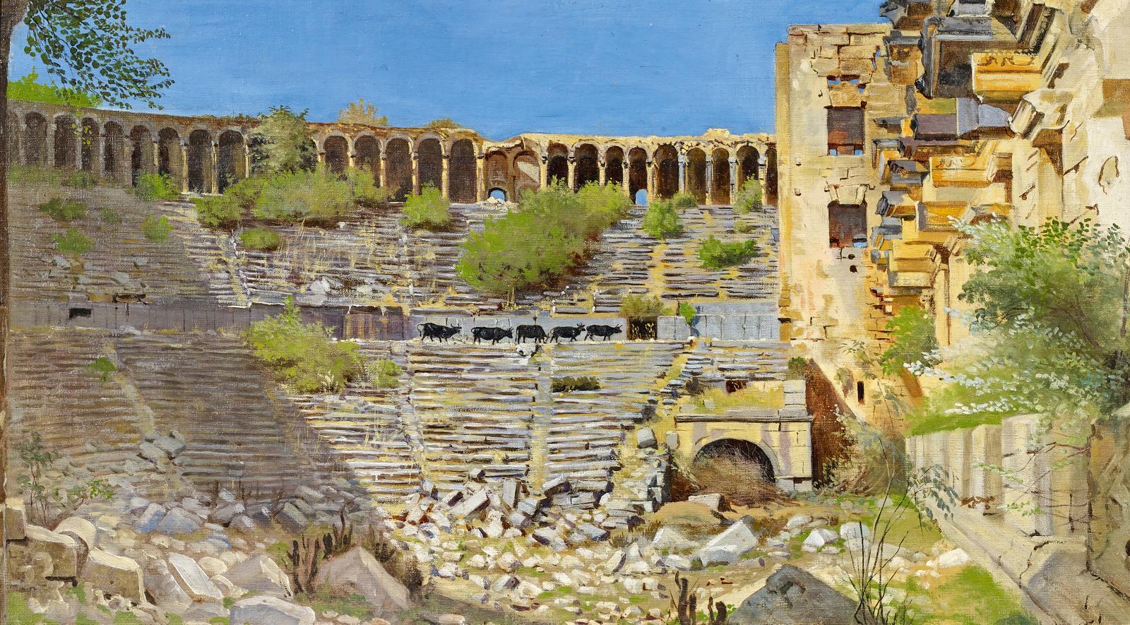 Leopold Bara - In den antiken Ruinen von Aspendos in Kleinasien