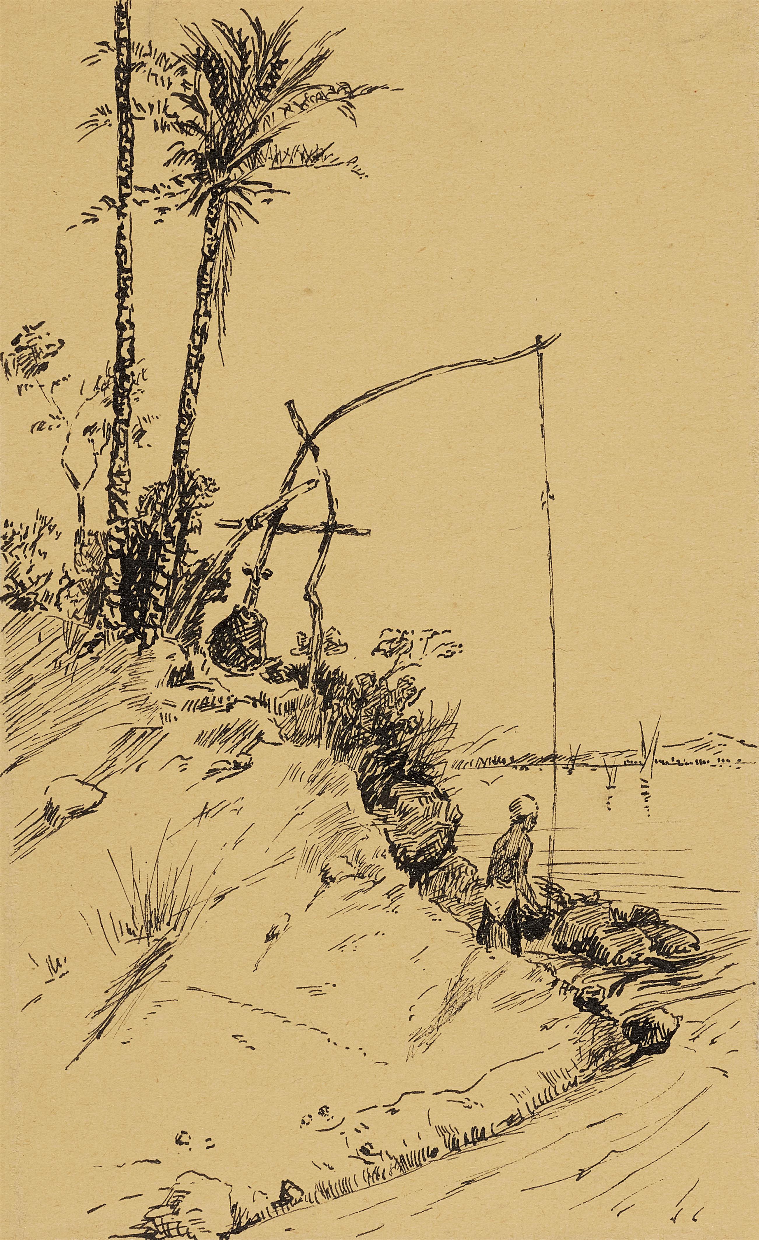 Leopold Carl  Müller - Fünf Entwurfszeichnungern für das Buch \