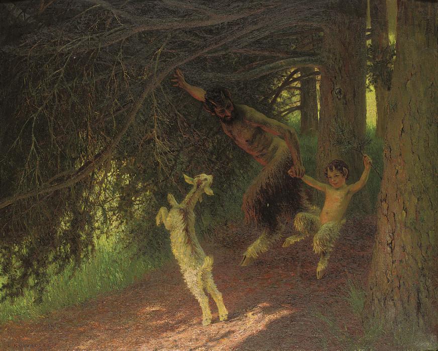 Leopold Franz Kowalski - Fauns gamboling in the forest