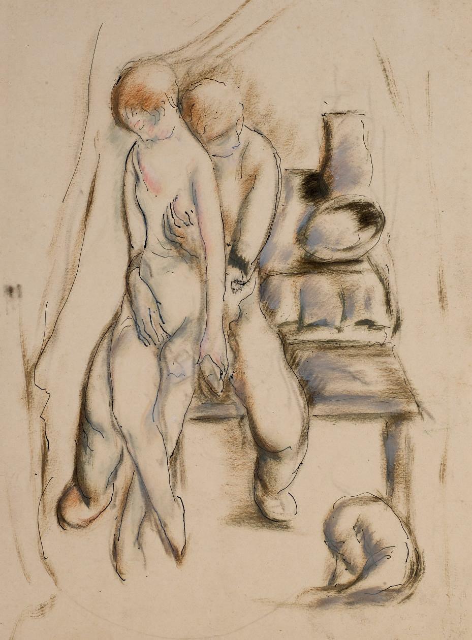 Leopold Gottlieb - Couple enlacé