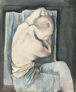 Leopold Gottlieb - Sitzender weiblicher Akt nach rechts.