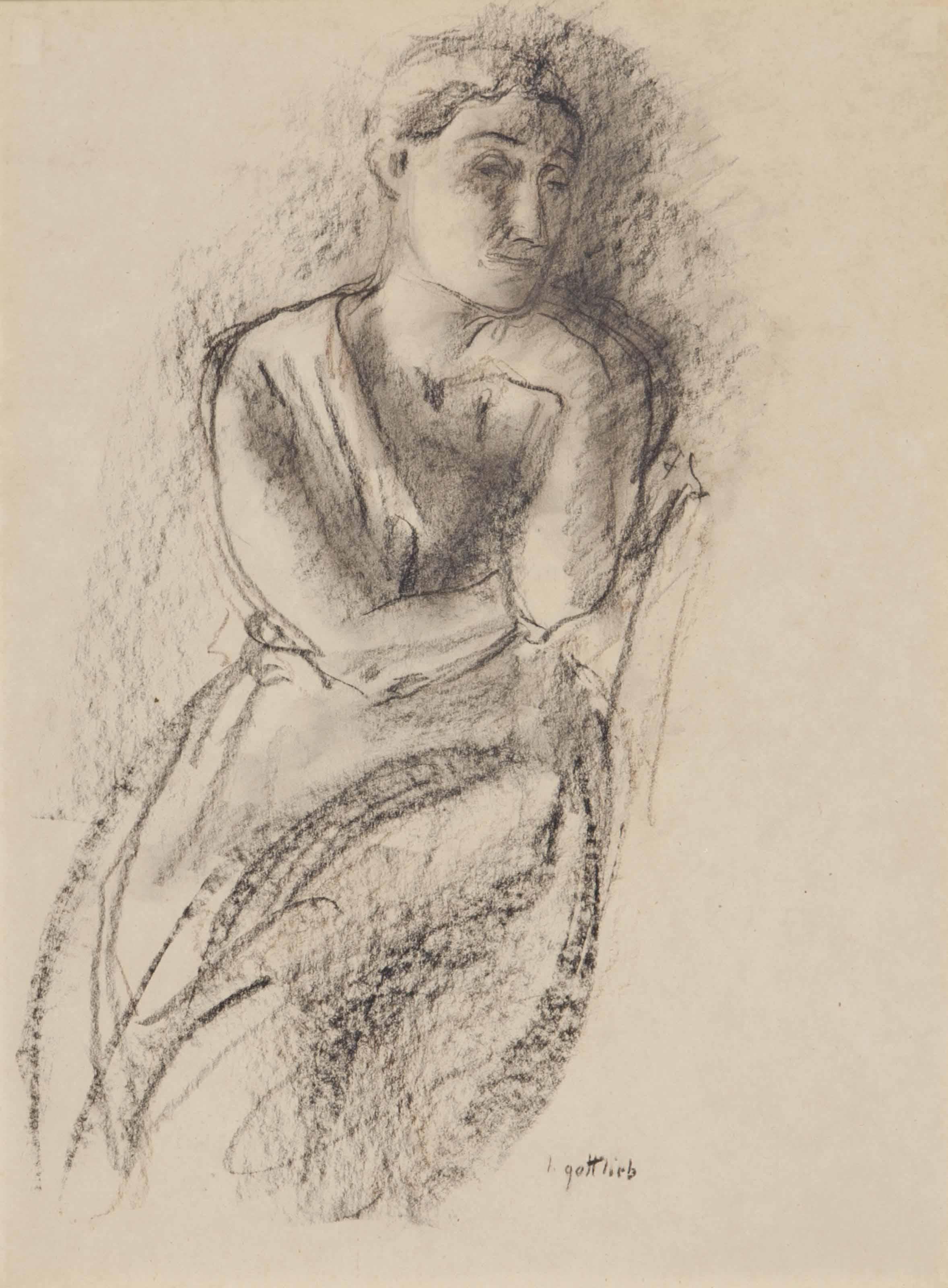 Léopold Gottlieb - Untitled (study of a woman)
