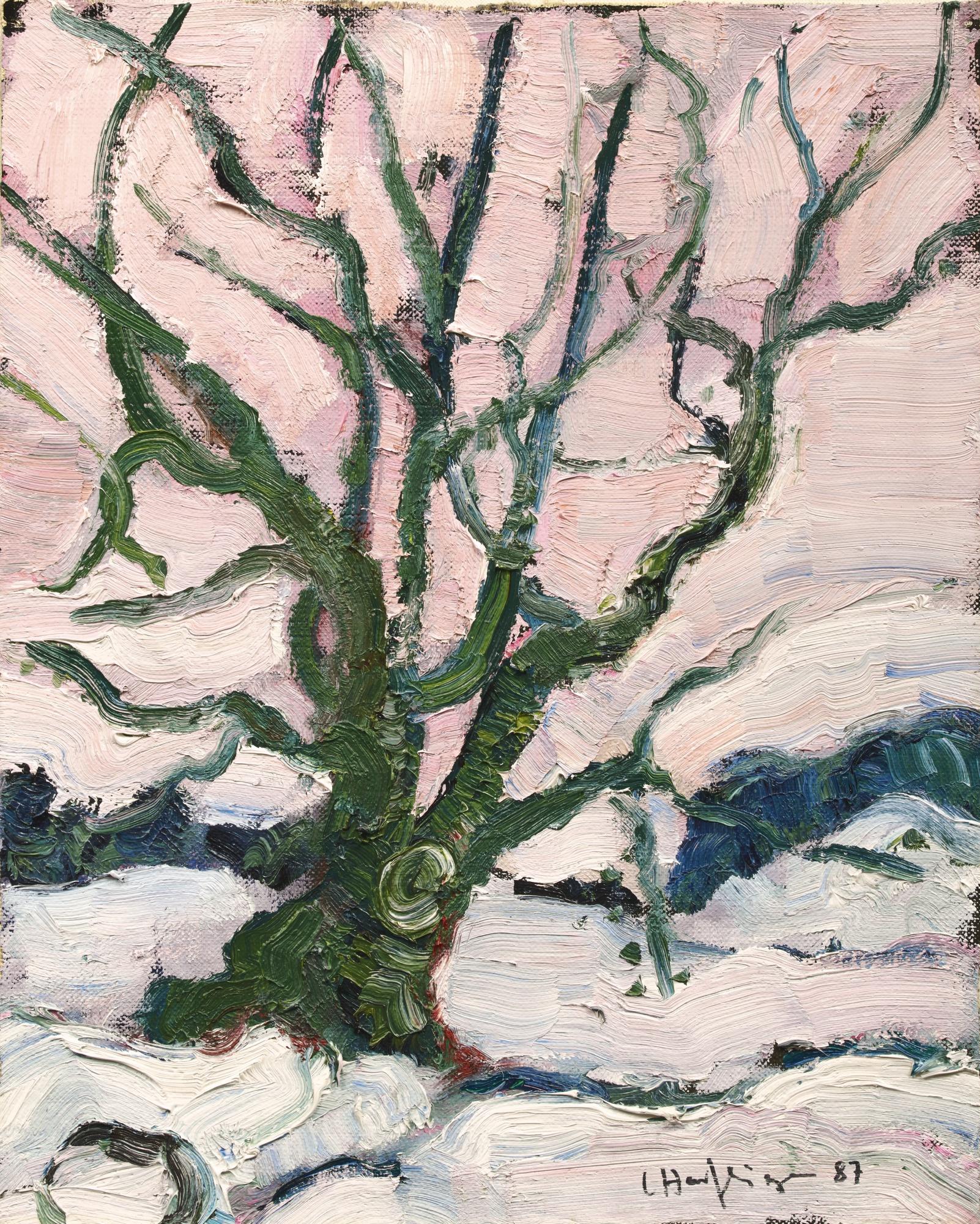 Leopold Haefliger - Kleine Winterlandschaft, 1987