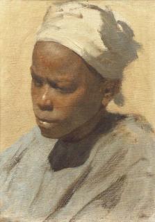 Leopold Karl Müller - A North African wearing a head scarf - a study