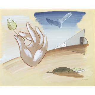 Léopold Survage - La Ville, Feuilles Et Main