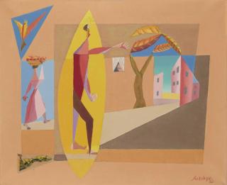 Léopold Survage - La ville  ou  La porteuse de fruits