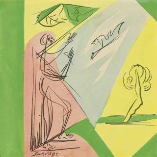 Leopold Survage - L\'homme, l\'arbre, les feuilles et l\'oiseau