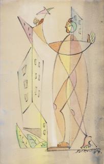 Léopold Survage - Personnage dans la ville