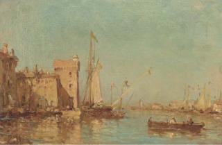 Leopold Ziller - A Venetian canal