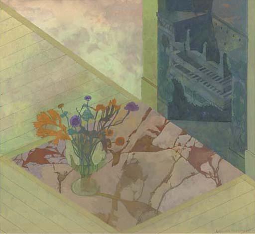 Leornard Rosoman, R.A. - Still life on a herth