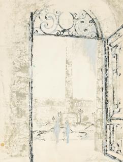 Leroy Neiman - A view of the Colonne Vendôme, Paris