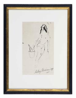 LeRoy Neiman - Girl with champagne bucket; and a companion drawing
