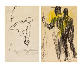 LeRoy Neiman - Male Nude Studies: Two Works