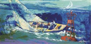 Leroy Nieman - The 1970 America\'s Cup defense; Intrepid vs. Gretel I