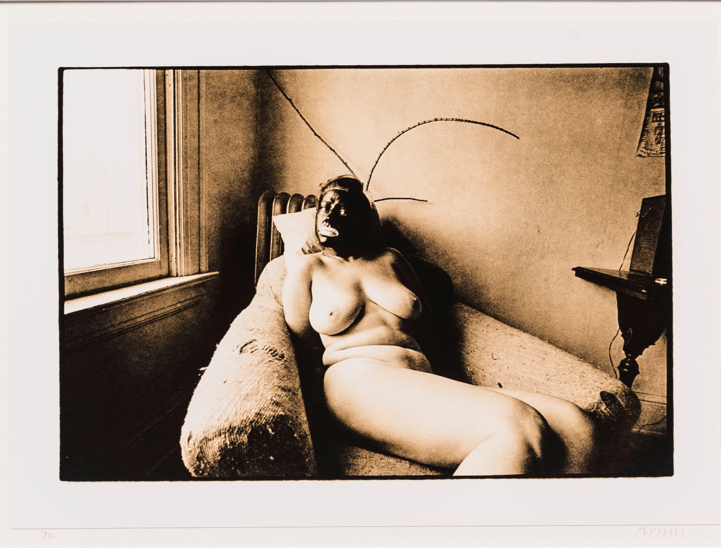 Les Krims - Untitled (Nude Woman with Black Makeup)