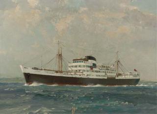 Leslie Arthur Wilcox, R.I., R.S.M.A. - The Tabor In Coastal Waters