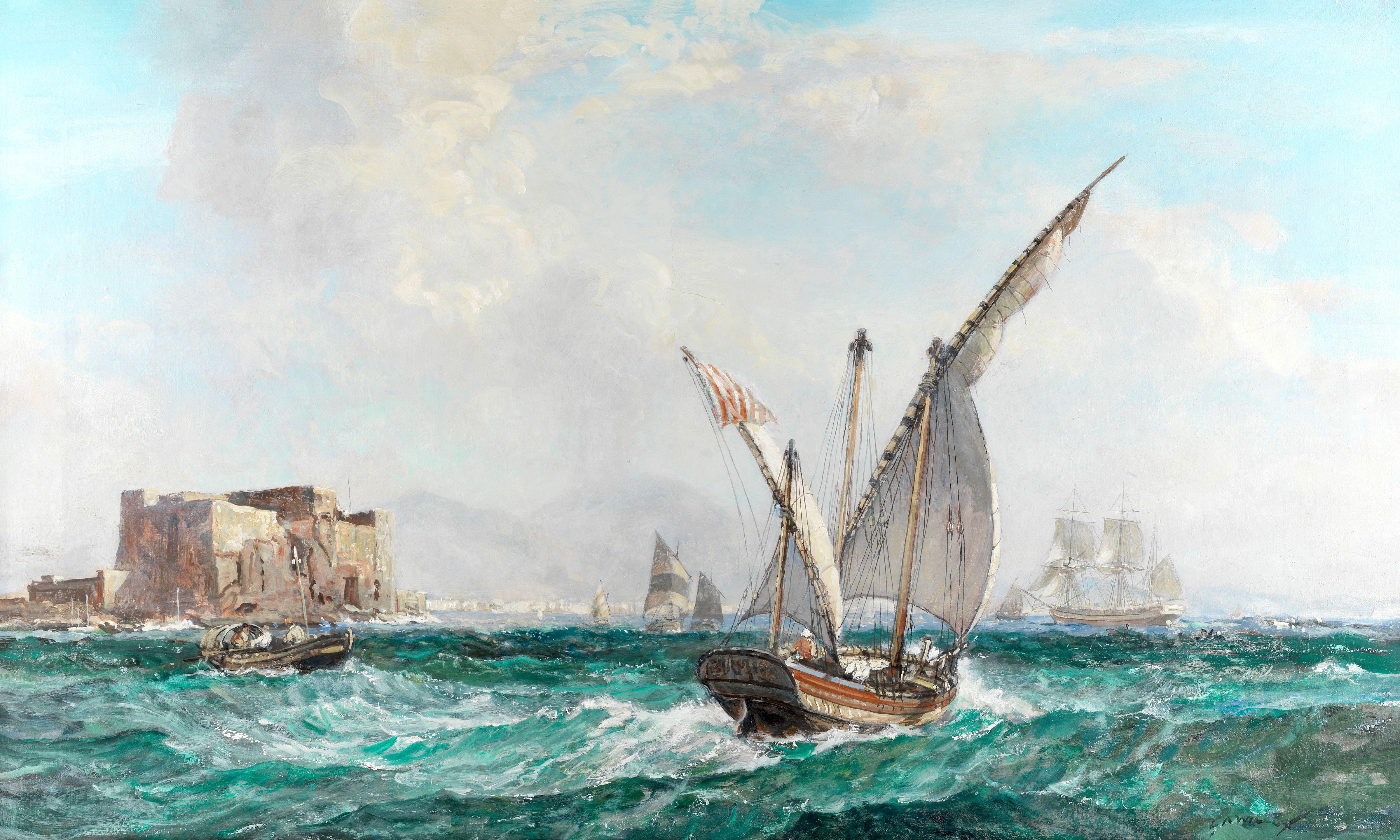 Leslie Arthur Wilcox - A scene in the Bay of Naples