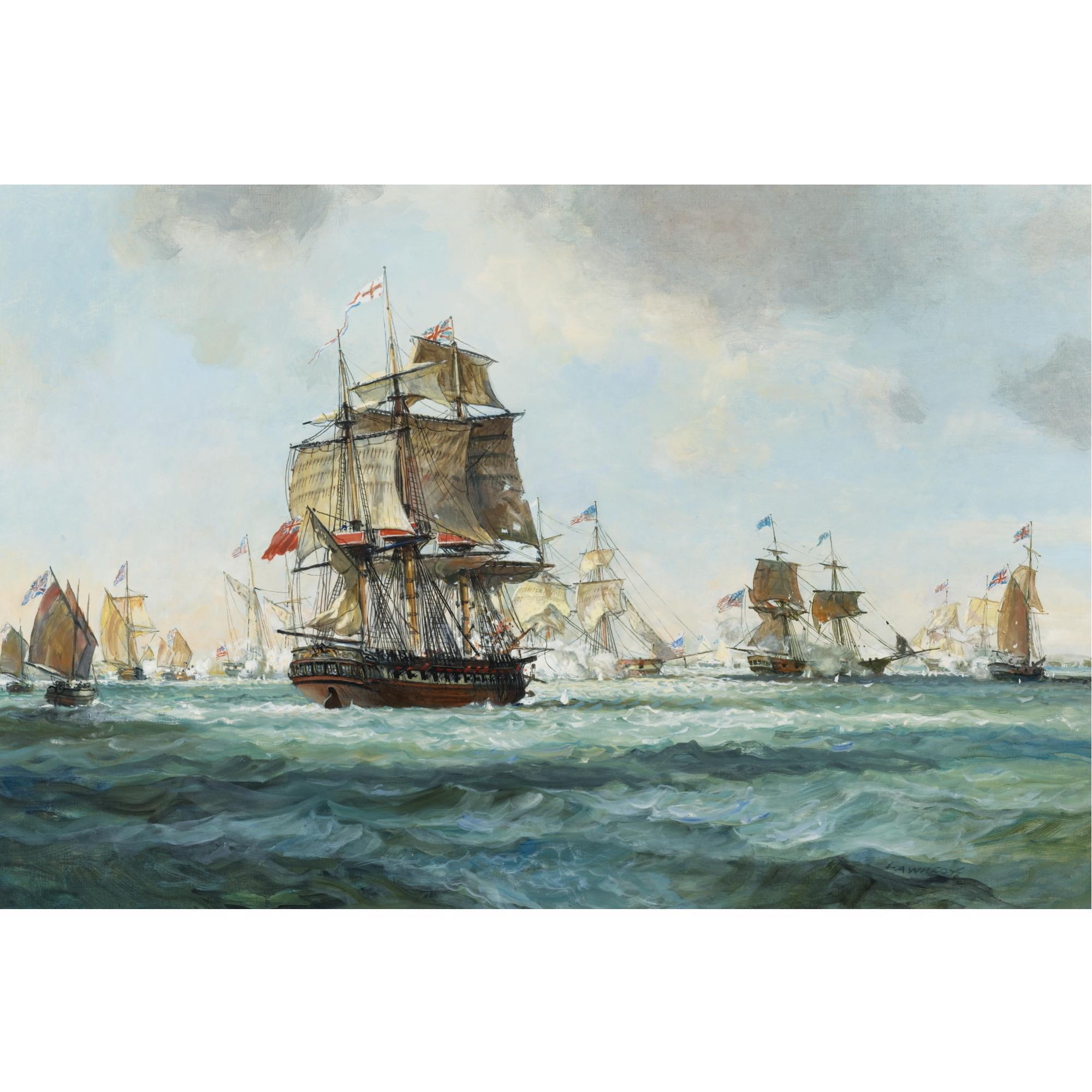 Leslie Arthur Wilcox - British The Battle Over Lake Champlain, 1814