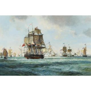 Leslie Arthur Wilcox - British The Battle Over Lake Champlain, 1814