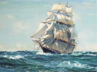 Leslie Arthur Wilcox - The U.S. clipper ship Red Jacket in a cracking breeze
