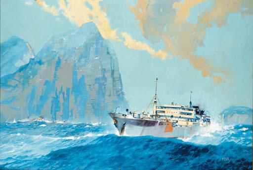 Leslie Carr - The Petrolea running through the Channel