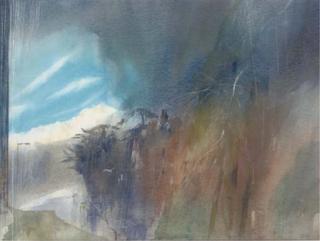 Leslie Charles Worth - Thunderstorm over Burgh Heath Road