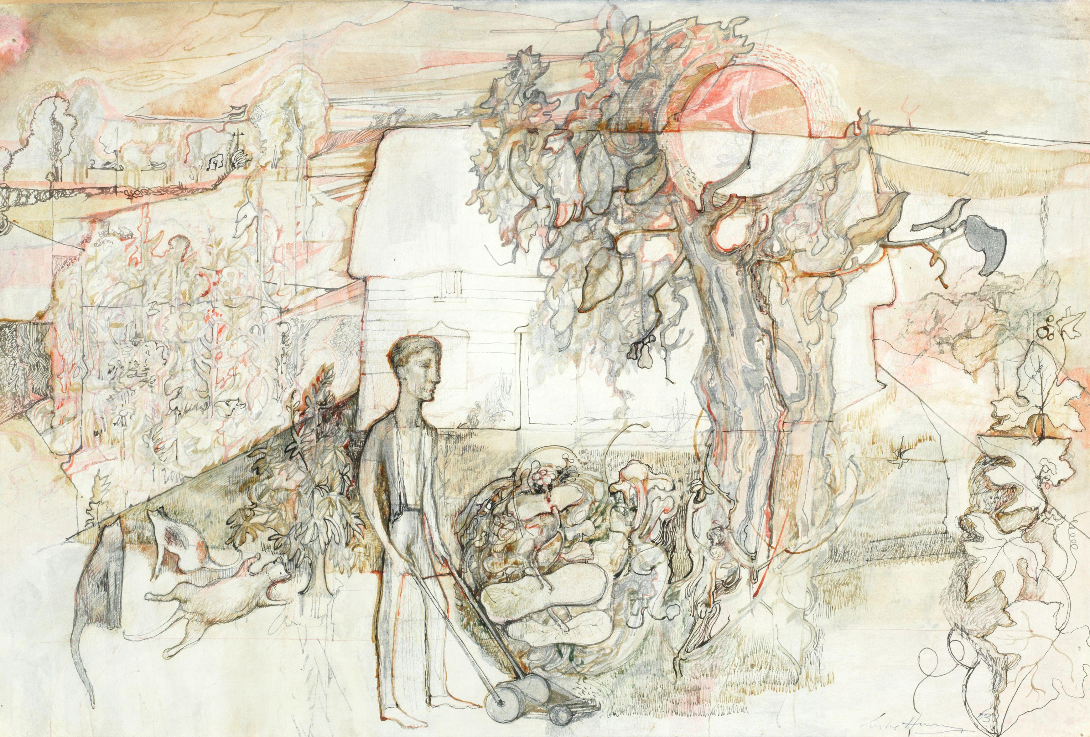 Leslie Hurry - The Gardener, Buntings